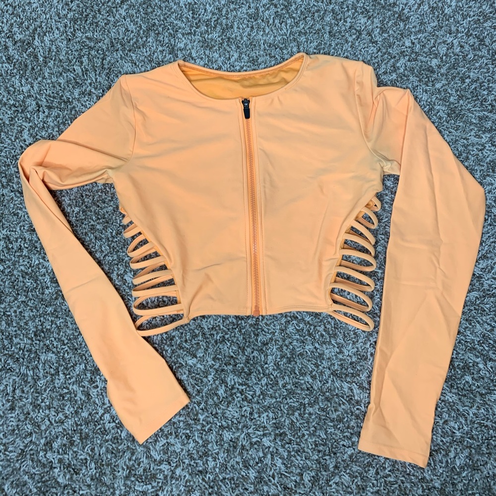 Orange training zip-up jacket